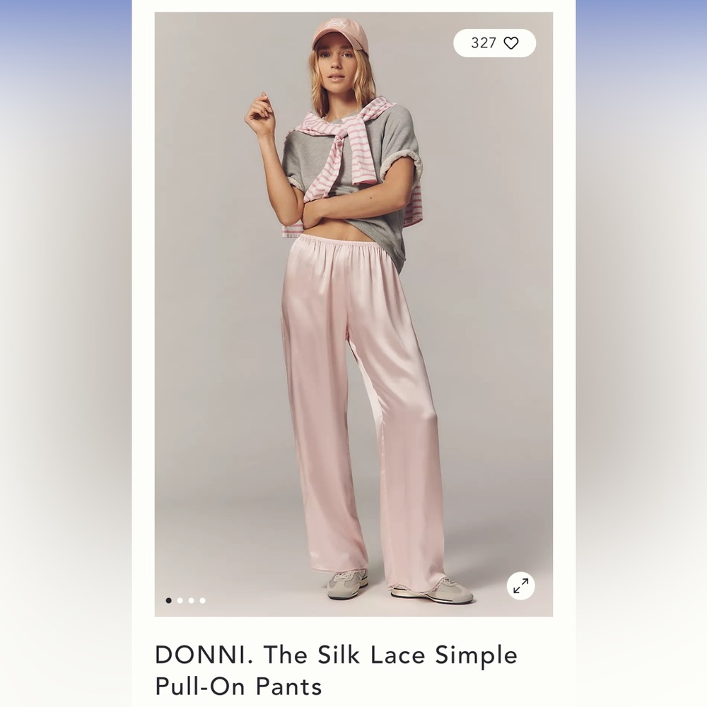 DONNI. Pink simple silk pants size small never